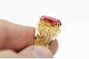 Ring Vintage Rubinrot 14 Karat Gelbgold vrc057y